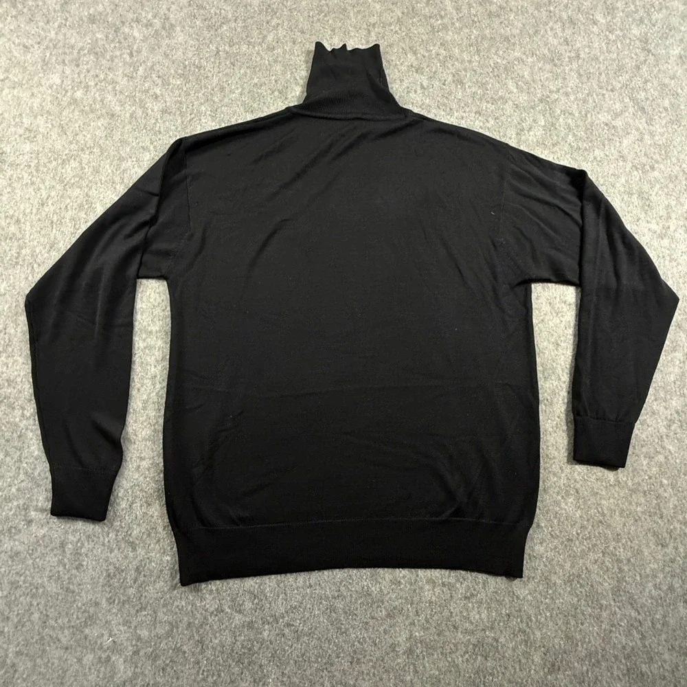 Vintage Harold Powell Mens Black Turtleneck Sweater XL Long Sleeve Fine Knit